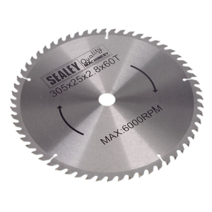 Sealey SMS12B60 Compound Mitre Saw Blade 305 x 25.4mm 60tpu