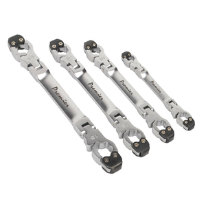 Sealey VS0343 Flare Nut Spanner Set 4pc Ratcheting