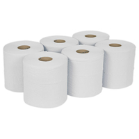 Sealey WHT150 Paper Roll White 2-Ply Embossed 150m Pack of 6