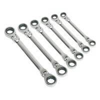 Siegen S0806 Flexi-Head Double End Ratchet Ring Spanner Set 6pc Metric