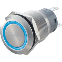 Tru Components LAS1-AGQ-11E Blue 19mm IP67 Vandal Resistant SPST O...