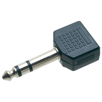 TruConnect Stereo 6.3mm to 2x 3.5mm Jack Socket Adaptor