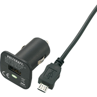 VOLTCRAFT CPS-1000 MicroUSB USB Car Charger With Micro USB Extensi...