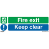 Worksafe SS32V1 Safety Sign Fire Exit Keep Clear (Large) - Self-Ad...