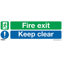 Worksafe SS32V10 Safety Sign Fire Exit Keep Clear (Large) - Self-A...