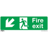 Worksafe SS34P1 Safety Sign Fire Exit (Down Left) - Rigid Plastic