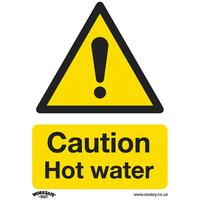 Worksafe SS38V10 Safety Sign Caution Hot Water - Self-Adhesive Vin...