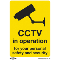 Worksafe SS40V10 Warning Safety Sign - CCTV - Self-Adhesive Vinyl. ..