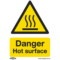 Worksafe SS42V1 Warning Safety Sign - Danger Hot Surface - Self-Ad...