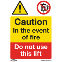 Worksafe SS43P1 Warning Safety Sign - Caution Do Not Use Lift - Ri...