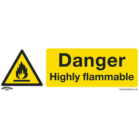 Worksafe SS45V1 Safety Sign Danger Highly Flammable - Self-Adhesiv...