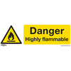 Worksafe SS45V10 Safety Sign Danger Highly Flammable - Self-Ad Vin...