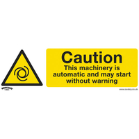 Worksafe SS47V10 Safety Sign Caution Automatic Machinery - Self-Ad...
