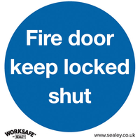 Worksafe SS4V10 Safety Sign Fire Door Keep Locked Shut - Self-Ad V...