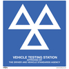 Worksafe SS51A1 Warning Safety Sign - MOT Testing Station - Alumin...