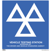 Worksafe SS51P1 Warning Safety Sign - MOT Testing Station - Rigid. ..