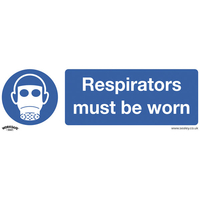 Worksafe SS56P10 Safety Sign Respirators Must Be Worn - Rigid Plas...