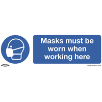 Worksafe SS57V10 Safety Sign Masks Must Be Worn - Self-Adhesive Vi...