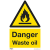 Worksafe SS60V10 Safety Sign Danger Waste Oil - Self-Adhesive Viny...