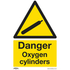 Worksafe SS61V10 Safety Sign Danger Oxygen Cylinders - Self-Ad Vin...