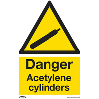 Worksafe SS63P1 Warning Safety Sign - Danger Acetylene Cylinders -...