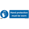 Worksafe SS6P10 Safety Sign Hand Protection Must Be Worn - Rigid P...