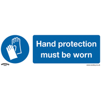 Worksafe SS6V10 Safety Sign Hand Protection Must Be Worn - Self-Ad...