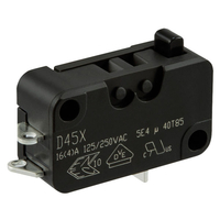 ZF D459-V3AA Microswitch SPDT 16A Light Force,  Button,  Q.C. Dog-leg
