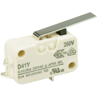 ZF D459-V3LL Microswitch SPDT 16A Light Force,  Long Lever,  Q.C. Do...