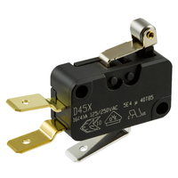 ZF D459-V3RA Microswitch SPDT 16A Light Force,  Short Roller,  Q.C.. ..