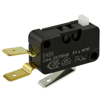 ZF D489-V3AA Microswitch SPDT 21A Light Force,  Button,  Q.C. Dog-leg