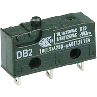 ZF DB2C-A1RC Microswitch SPDT 10A 250V AC,  Medium Roller,  Solder