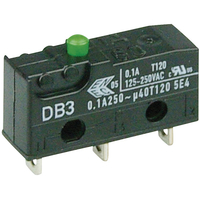 ZF DB3C-A1RC Microswitch SPDT 0.1A 250V AC,  Medium Roller,  Solder