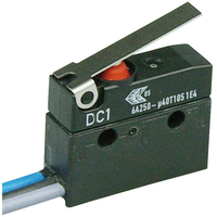 ZF DC1C-C3LB Microswitch SPDT 6A 250V AC,  Short Lever,  Leads,  IP67