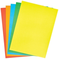 A3 Coloured Card (Pack of 40) Paper & Card 5 assorted colours - Red,  Orange,  Green,  Blue & Yellow