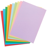 A4 Coloured Copier Card (Pack of 80) Paper & Card 10 assorted colours - Red,  Blue,  Light Blue,  Green,  Light Green,  Orange,  Yellow,  Light Yellow,  Light Purple & Pink