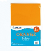 A4 Orange Card - 50 Sheets of Orange A4 220gsm Card