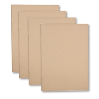 A5 Sketchbooks - 4 Kraft Notebooks,  each with 20 pages of cartridge paper (140gsm). Kraft brown card cover. Size 210mm x 148mm.