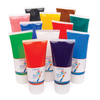 Acrylic Paint - 6 x 175ml Bottles of Kids Paint. Orange,  Purple,  Lemon,  Pink,  Light Blue & Brown. Quick drying & water based outdoor non-toxic paint.