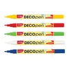 Acrylic Paint Pens - 5 Deco pens in Red,  Yellow,  Blue,  Green & White. 1mm-2mm tip. Matt finish. Use to decorate wood,  porcelain,  glass & paper