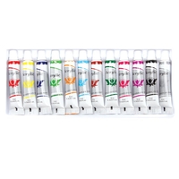 Acrylic Paint Set (Set of 12) Art Supplies,  Art Materials 12 assorted colours - Black,  Blue,  Dark Blue,  Green,  Dark Green,  Purple,  Light Pink,  Red,  Orange,  Yellow,  Brown & White