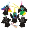 Angel Scratch Art Decorations - 10 Rainbow Scratch Paper Kits. Easy Scratch Art For Kids. Size 12.5cm.