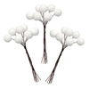 Artificial Snow Berries (Pack of 70) Natural Craft Materials,  White,  Plastic Berries On Metal Stem,  Winter Decorations