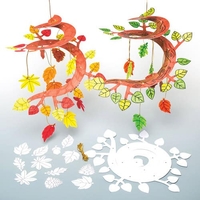 Autumn Colour-in Spiral Mobiles (Pack of 5) Decoration Craft Kits