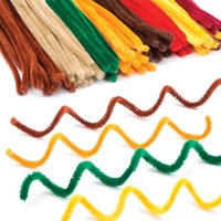 Autumn Pipe Cleaners Value Pack (Pack of 120) Craft Embellishments 8 assorted colours - Light Tan,  Orange,  Mustard,  Red,  Dark Green,  Dark Brown,  Maroon,  Mid Brown