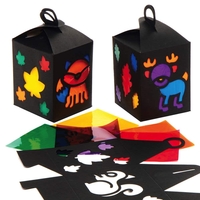 Autumn Stained Glass Lantern Craft Kits (Pack of 4) Range Of Designs,  Fun & Educational Craft Kits