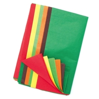Autumn Tissue Paper Value Pack (Pack of 24) Paper & Card 6 assorted colours - Brown,  Yellow,  Orange,  Light Green,  Green & Red
