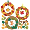Autumn Wreath Kits (Pack of 3) Foam Sticker Set,  3 Assorted Designs
