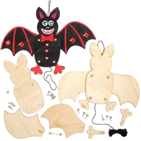 Bat Wooden Puppet Kits (Pack of 4) Halloween Crafts