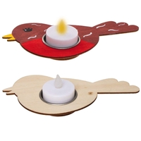Bird Wooden Tealight Holders (Pack of 4) Craft Kits For Kids